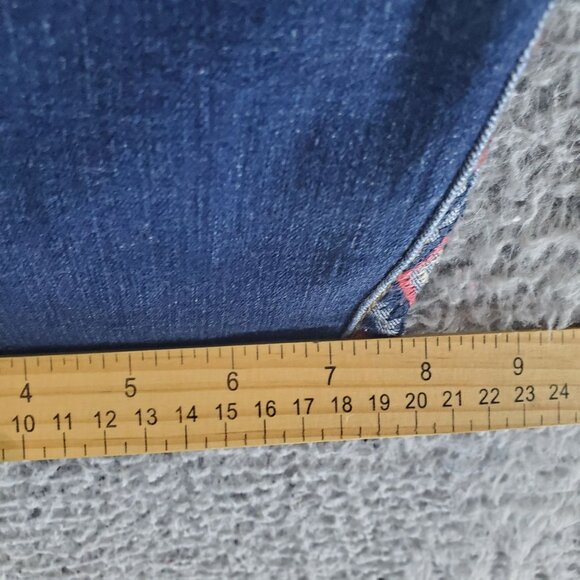 Cato Jeans Womens Size 22W Blue Cropped Embroidered Side Stripe Stretch - Picture 9 of 12